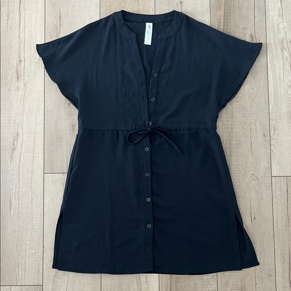 Black Button-Down Swimsuit Coverup - Picture 3 of 6